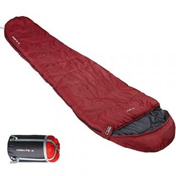 Saco de dormir High Peak TR 300 cremallera derecha +5C granate