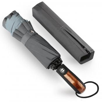 Paraguas Plegable Automático de Viaje de Carttiya, Paraguas del Viaje Que Lleva un Botón Que Sirve Tanto Para abrir como para Cerrrar Con Mango Ergonómico y 10 Costillas de Fibra de Vidrio,Gris