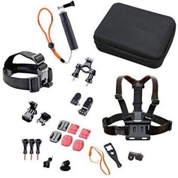 Rollei Actioncam Accesorios Set Outdoor I Set de 23 piezas I Ideal para escalada, senderismo y otras actividades al aire libre I Para Rollei Actioncams y GoPro