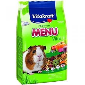 Vitakraft - Menú Premium Vital para Cobayas con Mezcla de Cereales, Frutas y Verduras, Alimento Principal - 1 kg
