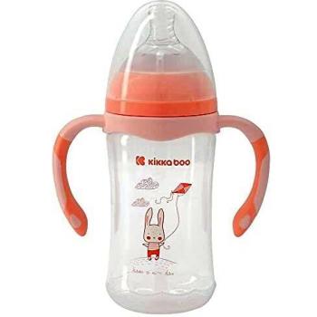 Kikka Boo Biberón anticólico 260 ml Rosa Rabit - Biberones