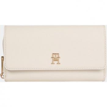 Cartera grande en crudo con solapa y logo Tommy Hilfiger