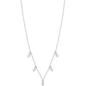 Collar Lotus Silver Trendy Mujer LP3190-1/1 de Plata con Circonitas y Motivo Corazón