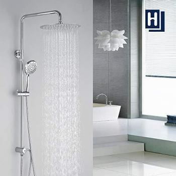 Homelody - Columna de ducha con 3 funciones, sistema de ducha con alcachofa superior y alcachofa de mano, chorros de masaje, juego de ducha sin grifo para baño
