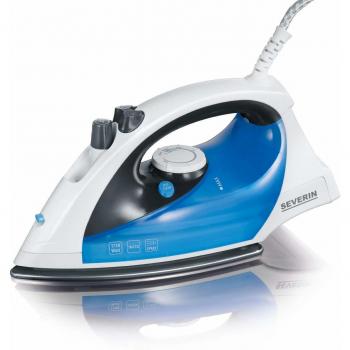 SEVERIN BA 3274 Plancha de Vapor, 1.750 W Aproximadamente, Blanco / Azul / Gris