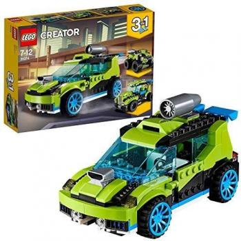 LEGO Creator 3 en 1 - Coche de Rally a Reacción, Juguete de Construcción de Vehículos de Carreras de Color Verde con Detalles Realistas para Niños y Niñas de 7 a 12 Años