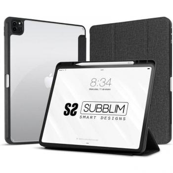 Subblim Clear Shock Case Funda Negra para iPad Pro 12.9 Compatible con Modelos 2022/2021/2020