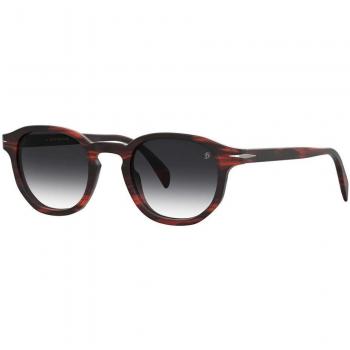 David Beckham Retro-Inspired Mens Sunglasses Db1007/S 0CJ, Brown Unisex, Size: 49 MM, Round Matte Striped Brown Dark Grey Gradient