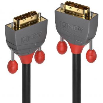 Cable DVI-D de 10 metros Lindy 36240 - Cable de Conexión Digital de Video DVI Single Link de 10 Metros en Color Negro