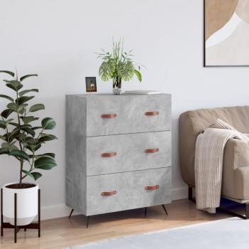 Aparador de hormigón gris 69,5x34x90 cm madera multicapa