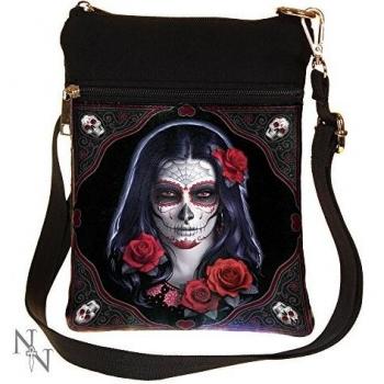 Nemesis Now Sugar Skull James Ryman Bolso de hombro 23cm Negro, PU y lona