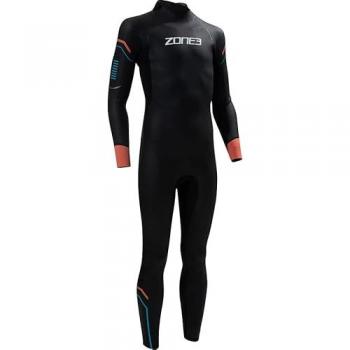 Traje de Neopreno Junior Zone3 Aspect Open Water Negro Rojo Azul - Estiramiento fácil, Back Zip, WS22JASP101