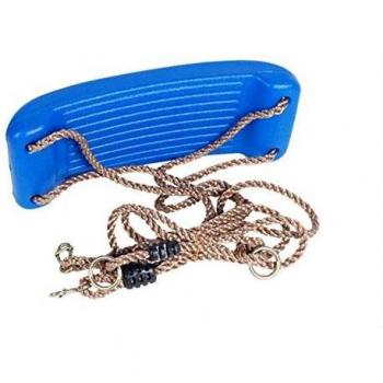 Asiento para columpio de plastico azul con cuerdas de sintéticas, marca MASGAMES
