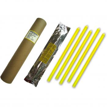 Cyalume - Paquete de 20 tubos luminosos SnapLight Non-Impact, 40 cm, 15 pulgadas, 1 Anilla, 12 horas, embalados individualmente, color amarillo