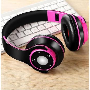 Auriculares estéreo inalámbricos Bluetooth plegables coloridos con micrófono y reproducción de tarjeta TF para niños, mujeres y hombres