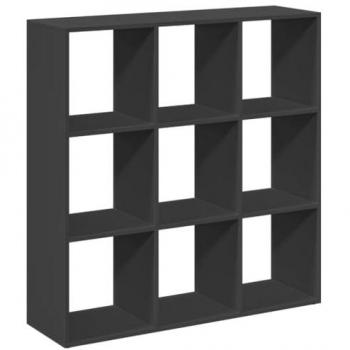 Librería divisora de madera de ingeniería negra 102x29x103,5 cm