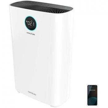 Cecotec Purificador de Aire TotalPure 5000 Connected. 30 W, Bajo Consumo, 360 CADR, 3 Procesos de Filtración, Pantalla LED, Control por Wi-Fi, Temporizador, Cobertura 130 m3