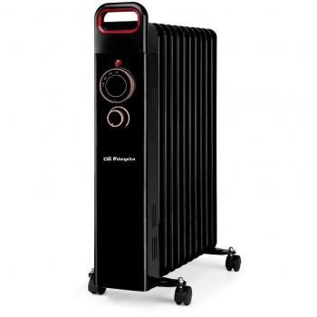 Radiador de Aceite Orbegozo RUN 2500, 11 Elementos, 3 Potencias, 2000W/2500W, Negro