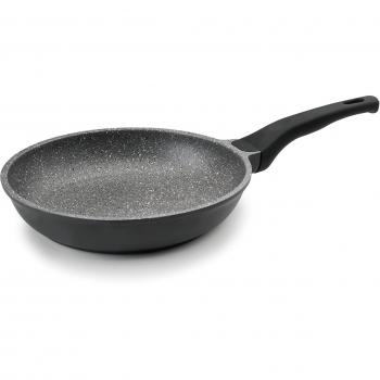 Lacor 24224 - Sartén de aluminio fundido, para inducción, diámetro de 24 cm, recubrimiento de eco-piedra, color gris