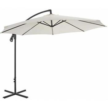 300 cm Cantilever Umbrella with Steel Pole in Sand