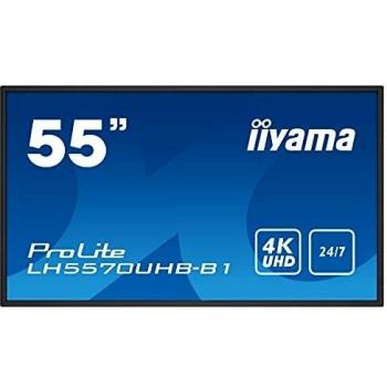 iiyama ProLite LH5570UHB-B1 55 VA Super Slim Bezel 4K UHD Signage Display with Built-in Android OS Processor, 700 cd/m² Brightness, 24/7 Operation