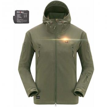 DEWBU Chaqueta Calefactable con 7.4v Batería Softsell Impermeable Invierno para Actividades al Aire Libre