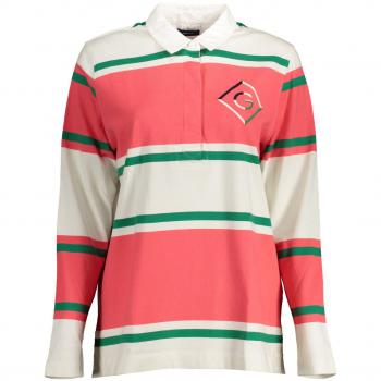 Gant Pink Cotton Polo Shirt - S, Polo Shirts, male, Multicolor, Size: S, Embroidered Long-Sleeved Polo Shirt