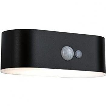 Lámpara de pared solar Adya con sensor de movimiento, 200 lm, 3000K, IP44, color negro