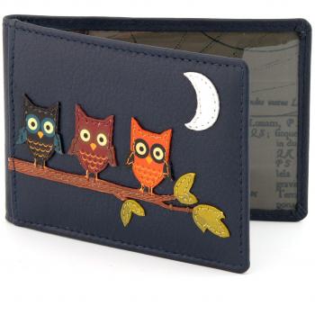 Diseño con búhos para tarjeta Oyster/Billetera para tarjeta de transporte por 1642 – más colores disponibles. azul azul marino talla única