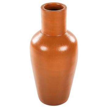 Jarrón de terracota beige 37 cm natural hecho a mano flores artificiales Karfi