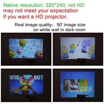 Proyector Portátil, Deeplee Mini Proyector LED Home Cinema Portátil Multimedia cine en casa con AV USB SD HDMI para Video Game Movie LCD Proyector - Negro