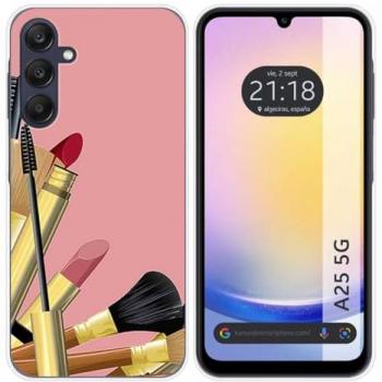 Funda de Silicona para Samsung Galaxy A25 5G con Diseño de Brochas y Dibujos