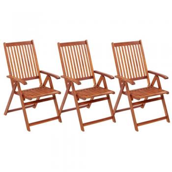 vidaXL Folding Garden Chairs Set of 3 Solid Acacia Wood
