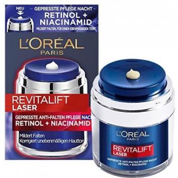 L'ORÉAL PARIS REVITALIFT Laser X3 - Crema de Noche Antiarrugas con Retinol y Niacinamida, 50 ml