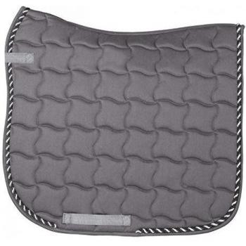 Horka Ribetes de dos tonos Doma Equestrian Rider caballo saltando almohadillas de sillín, blanco