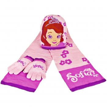CERDÁ LIFE'S LITTLE MOMENTS Sofia The First 2200000347 - Set de 3 Piezas con Bufanda, Gorro y Guantes para niños, Color Rojo, Talla única