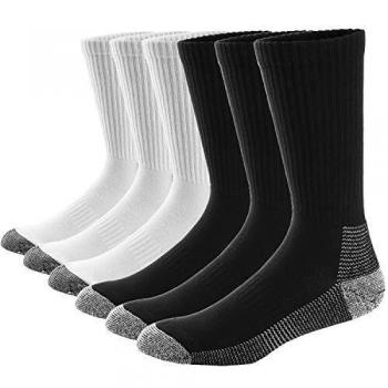 Ueither 6 Pares Calcetines de Algodón para Hombres Mujer Calcetines de Deporte Cushion Crew Socks
