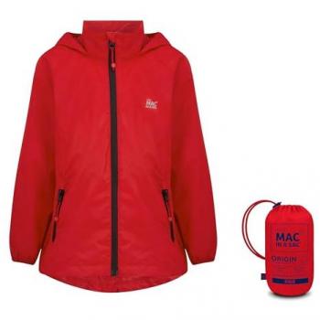 Mini Packable Waterproof Kids Jacket - Red - Size 2-4 Years