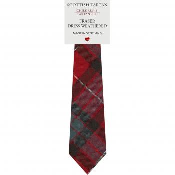 Boys All Wool Tie Woven Scotland - Fraser Dress Weathered Tartan