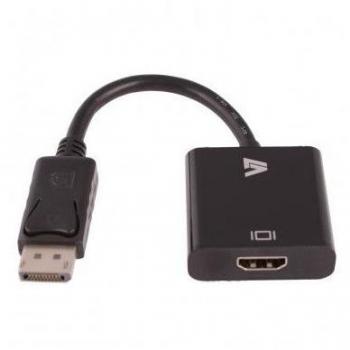 Adaptador de Video V7 DisplayPort Macho a HDMI Femenino Negro