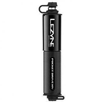 Lezyne Pocket Drive HV Hand Pump Black - Mini Pump - 160PSI - ABS Flex Hose - Unisex - CNC Design - Gloss Finish