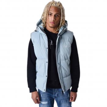 Hooded Sleeveless Down Jacket Project X Paris - Blue Green, Size L