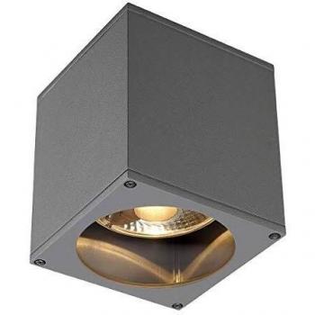 Lámpara de Techo Exterior Big Theo, Cuadrada, Gris Plateado, ES111, Máx. 75W