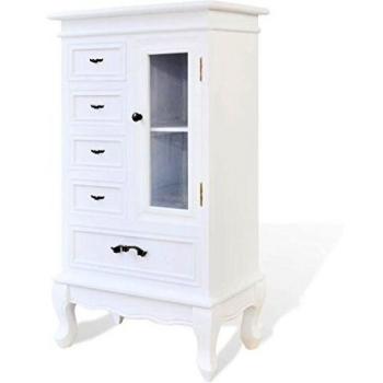 vidaXL Aparador con Cajones y Estantes Madera Blanco Mueble Alacena Pasillo