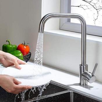 Umi by amazon 360 giratorio grifo de cocina 2 modos de chorro para fregadero grifo monomando agua fria y caliente