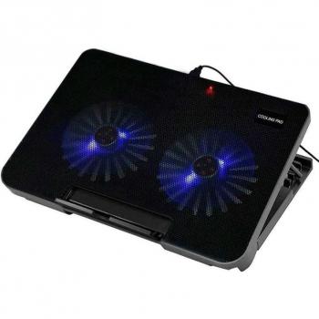 Base de Refrigeración para Portátil con Iluminación LED, Soporte hasta 17 Pulgadas, Doble Ventilador USB