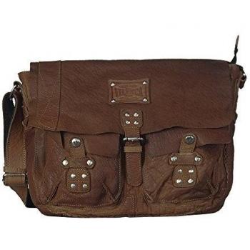 vilenca Holland Unisex trabajo bolso maletín Business Ledertasche Bandolera Laptoptasche para profesores Office de bolso documentos Vintage Look de piel de búfalo 40702 coñac - 41 cm x 32 cm x 11 cm
