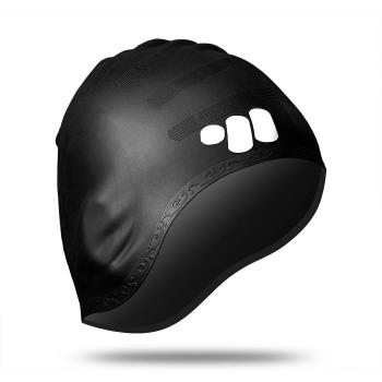 TECHMAX - Gorro de natación impermeable para niños y adultos, silicona, blackB