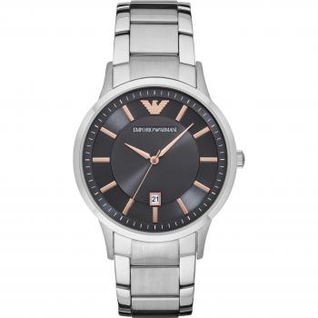 Reloj de Pulsera Emporio Armani MOD. AR2514 Resistente Al Agua 5 ATM - Caja de 43 Mm - Correa de Acero Inoxidable - Movimiento Analógico de Cuarzo - Vidrio Mineral