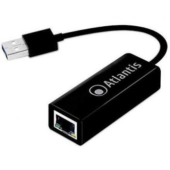 Adaptador USB 3.0 a Ethernet Gigabit 1000 Mbit/s Atlantis Land A02-UTL30 Negro